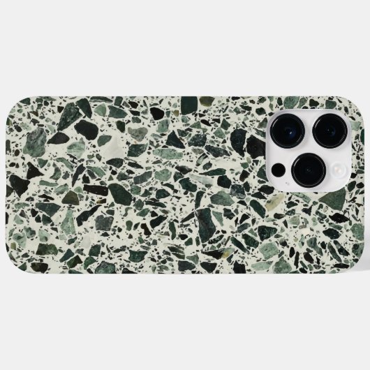 Moderne Groene Terrazzo Patroon Abstract Case-Mate iPhone Case (Achterkant (horizontaal))