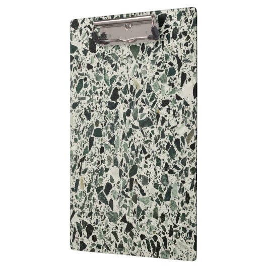 Moderne groene terrazzo-patroon abstract klembord (Links)