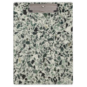 Moderne groene terrazzo-patroon abstract klembord (Voorkant)