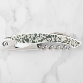 Moderne groene terrazzo-patroon abstract kurkentrekker