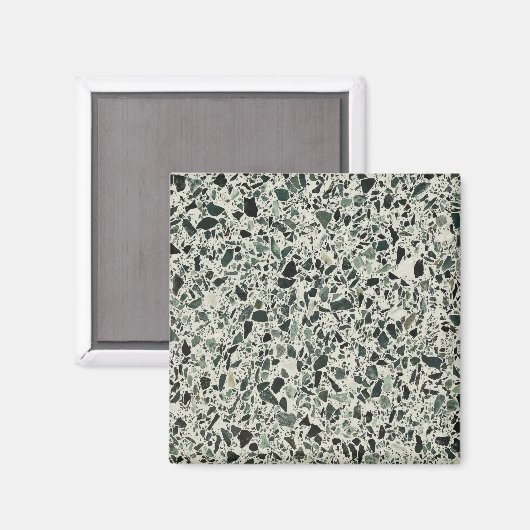 Moderne groene terrazzo-patroon abstract magneet (Voorkant / Achterkant)