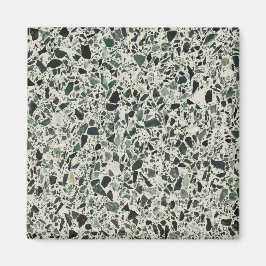Moderne groene terrazzo-patroon abstract magneet