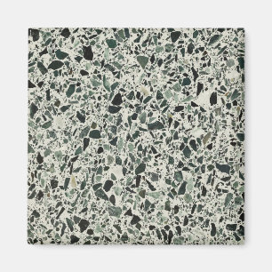 Moderne groene terrazzo-patroon abstract magneet