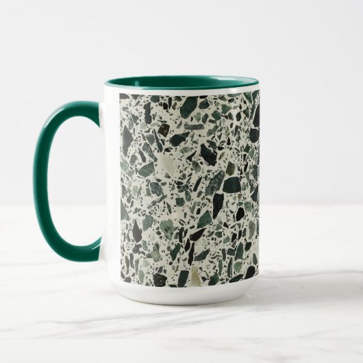 Moderne groene terrazzo-patroon abstract mok (Links)