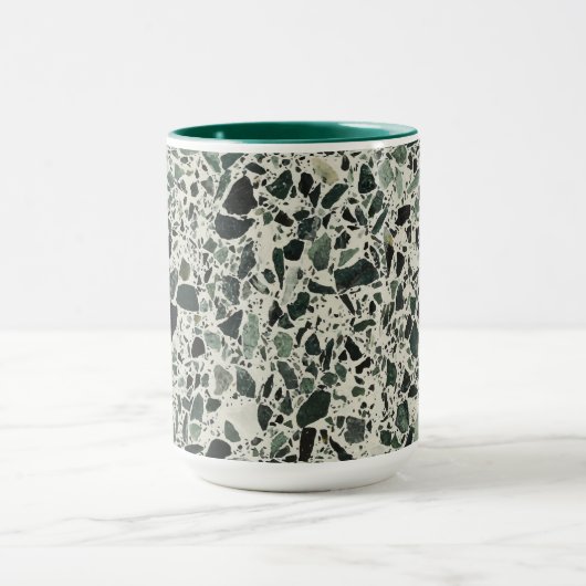 Moderne groene terrazzo-patroon abstract mok (Midden)