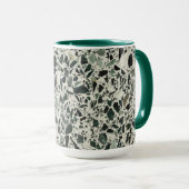 Moderne groene terrazzo-patroon abstract mok (Voorkant rechts)