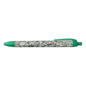 Moderne groene terrazzo-patroon abstract zwarte inkt pen (Bovenkant)