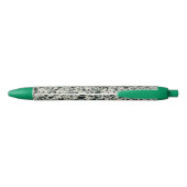 Moderne groene terrazzo-patroon abstract zwarte inkt pen (Achterkant)