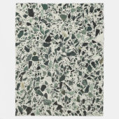 Moderne Groene Terrazzo Patroon Abstracte Fleece Deken (Voorkant)