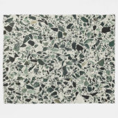 Moderne Groene Terrazzo Patroon Abstracte Fleece Deken (Voorkant (Horizontaal))