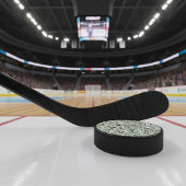 Moderne Groene Terrazzo Patroon Abstracte Hockey Puck
