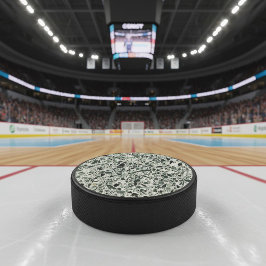 Moderne Groene Terrazzo Patroon Abstracte Hockey Puck