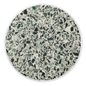 Moderne Groene Terrazzo Patroon Abstracte Keramische Knop (Voorkant)