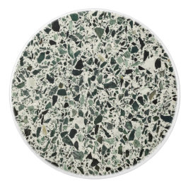 Moderne Groene Terrazzo Patroon Abstracte Keramische Knop