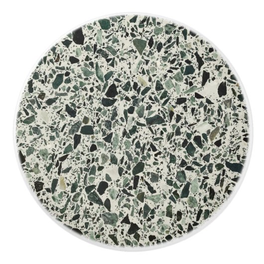 Moderne Groene Terrazzo Patroon Abstracte Keramische Knop (Voorkant)
