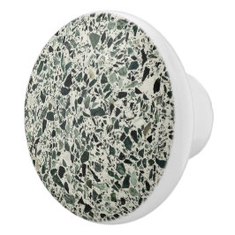 Moderne Groene Terrazzo Patroon Abstracte Keramische Knop