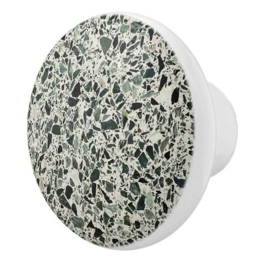 Moderne Groene Terrazzo Patroon Abstracte Keramische Knop (Rechts)