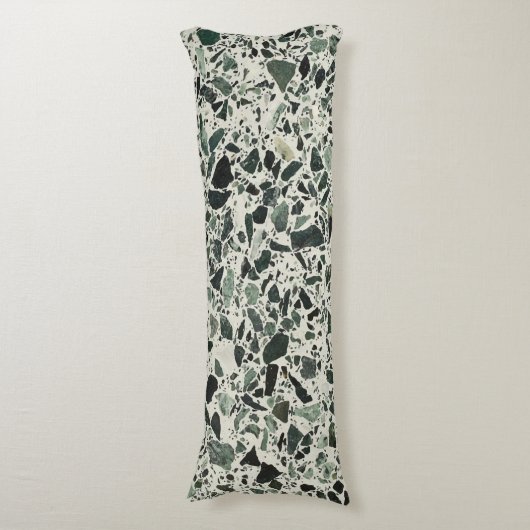 Moderne Groene Terrazzo Patroon Abstracte Lichaamskussen (Voorkant Verticaal)