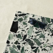 Moderne Groene Terrazzo Patroon Abstracte Strandlaken (In situ)