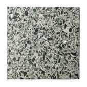 Moderne Groene Terrazzo Patroon Abstracte Tegeltje (Voorkant)