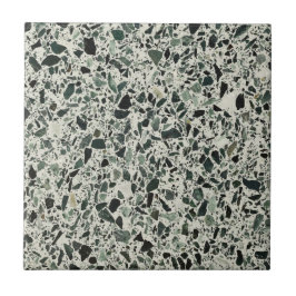 Moderne Groene Terrazzo Patroon Abstracte Tegeltje