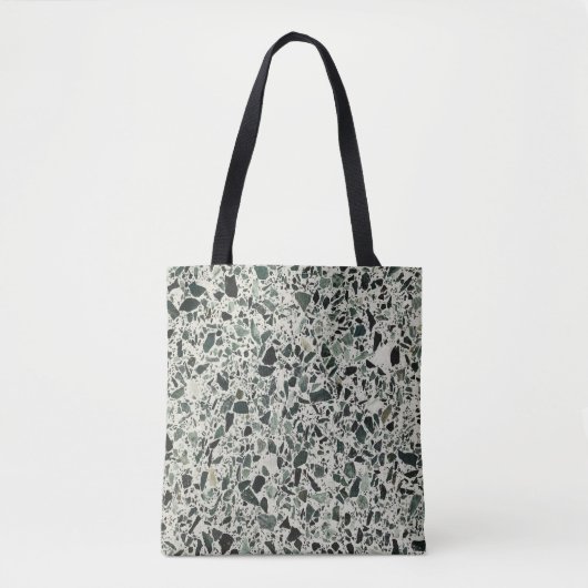 Moderne Groene Terrazzo Patroon Abstracte Tote Bag (Voorkant)