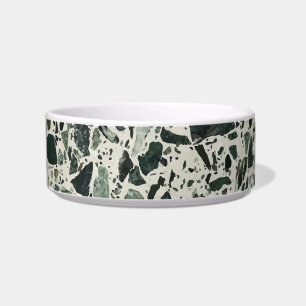 Moderne groene Terrazzo Pet Voerbakje