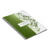 Moderne groene textuur & zwepen op wit notitieboek (Rechterzijde)