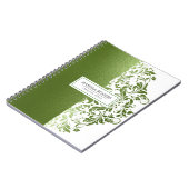 Moderne groene textuur & zwepen op wit notitieboek (Linkerzijde)