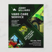 Moderne groene toon geometrische yard zorg flyer (Achterkant)