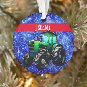 Moderne groene trekker op blauw ornament