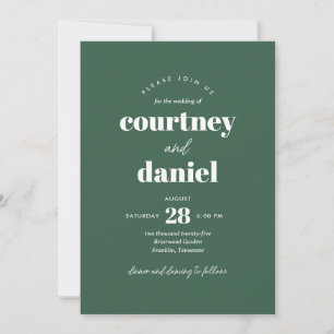 Moderne Groene Trendy Mix Match Trouwdag Kaart