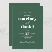 Moderne Groene Trendy Mix Wedding Kaart (Voorkant / Achterkant)