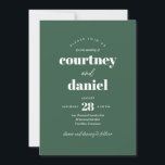 Moderne Groene Trendy Mix Wedding Kaart<br><div class="desc">Modern Green Trendy Mix Match Wedding Invitation beschikt over moderne typecombinaties in gedurfde,  moderne kleuren.</div>
