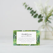 Moderne groene tropische bladeren visitekaartje (Staand voorkant)