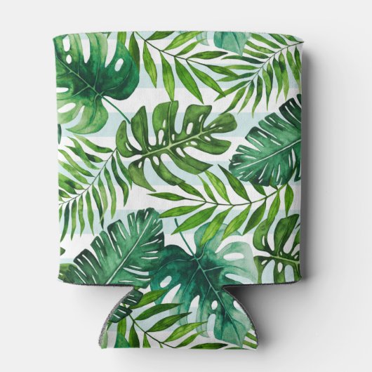 Moderne, groene, tropische Waterverf Blikjeskoeler (Achterkant)