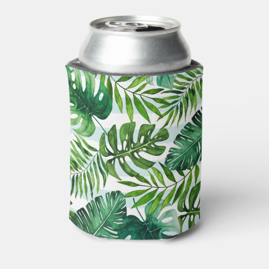 Moderne, groene, tropische Waterverf Blikjeskoeler (Blikje Achterkant)