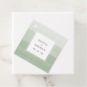 Moderne Groene Trouwdag Bedankjes Labels (In situ)