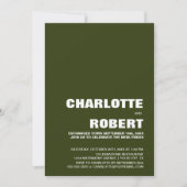 Moderne groene trouwreceptie kaart (Voorkant)