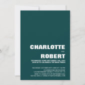 Moderne Groene Trouwreceptie Kaart (Voorkant)