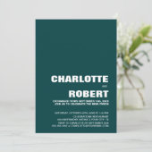 Moderne Groene Trouwreceptie Kaart (Staand voorkant)