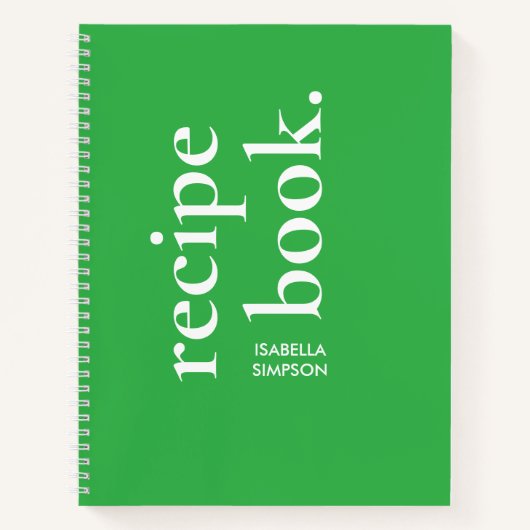 Moderne groene typografie Aangepast blanco boek (Voorkant)