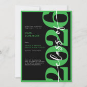 Moderne groene typografie afstudeeraankondiging kaart (Voorkant)