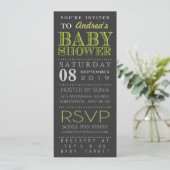 Moderne groene typografie Baby shower Long Kaart (Staand voorkant)