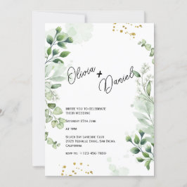 Moderne groene typografie trouwuitnodiging kaart