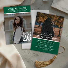 Moderne Groene Universiteit Afstudeerfoto Senior Kaart