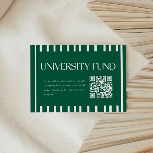 Moderne Groene Universiteitsfonds QR-code Afstudee Informatiekaartje