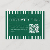 Moderne Groene Universiteitsfonds QR-code Afstuder Informatiekaartje (Voorkant)