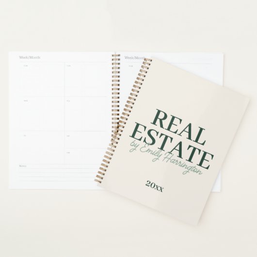 Moderne Groene Vastgoedmakelaar Planner (Display)