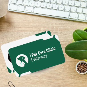 Moderne groene veterinaire kliniek visitekaartje v